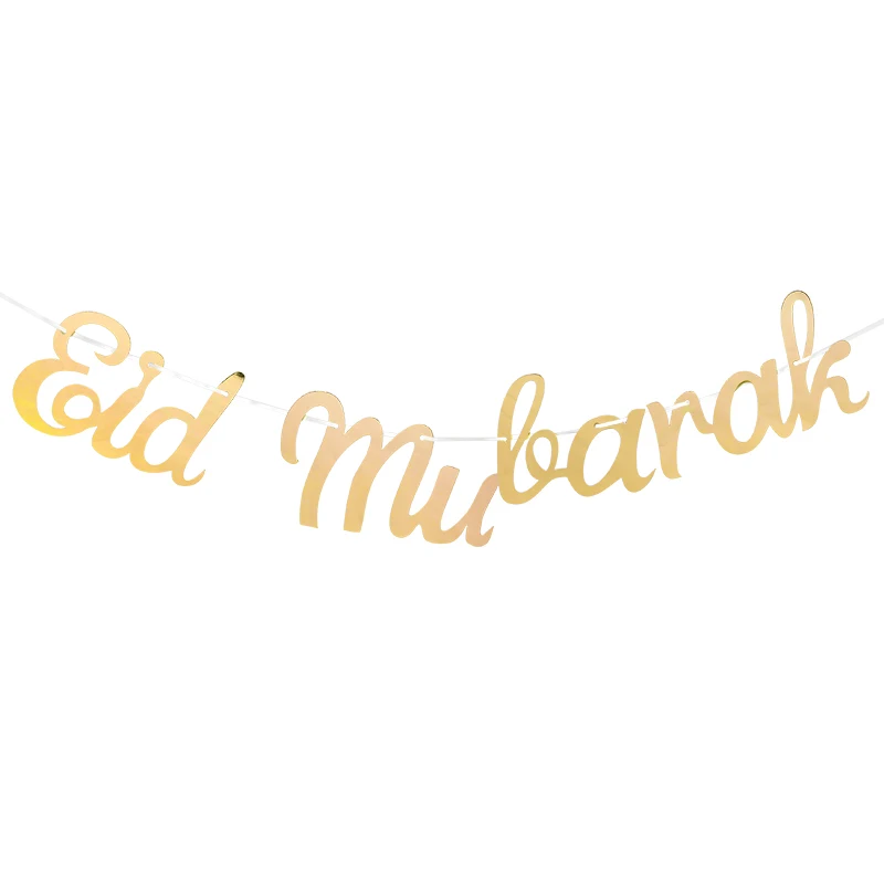 Happy Eid Mubarak гирлянда блестящие буквы баннер Рамадан украшения дома стены овсянка для hajj Mubarak вечерние принадлежности - Цвет: ZY529-B02