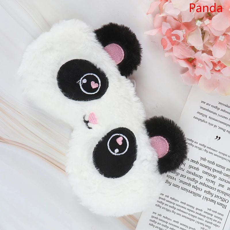 panda Милая плюшевая маска для глаз, игрушка для девочки, подходит для путешествий, маска глаза панды, женские плюшевые животные, мышь, медведь, глаза, покрытие, домашние вечерние тени для век - Цвет: panda