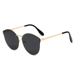 Модные солнцезащитные очки кошачий глаз женские металлические цветной, отражающий UV400 Солнцезащитные очки мужские очки