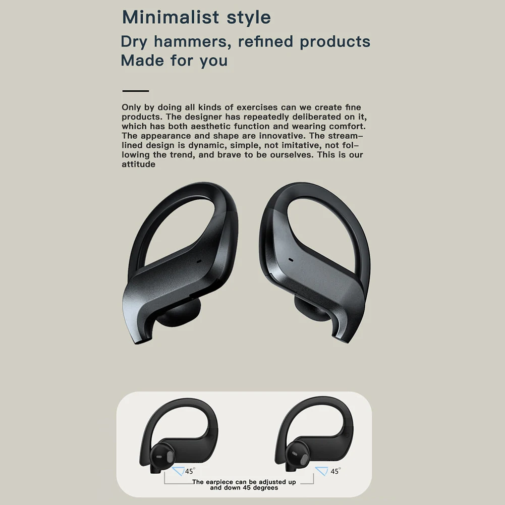 TWS Wireless Bluetooth 5 0 Headset Fingerprint Touch Control Earphones HIFI Stereo Sounds Earphone Waterproof Sports Earbuds