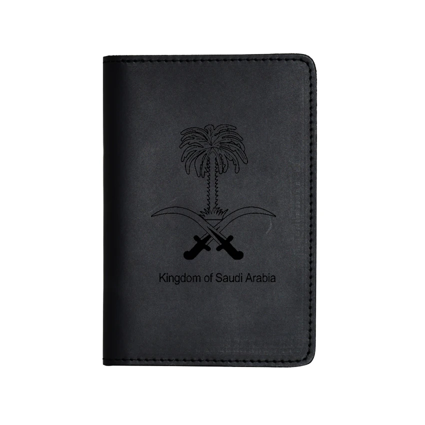 Black wallet Новая обложка для паспорта, с гравировкой имени, натуральная кожа, функциональный бумажник для паспорта, Королевство Саудовской Аравии, Обложка для паспорта - Цвет: Black wallet