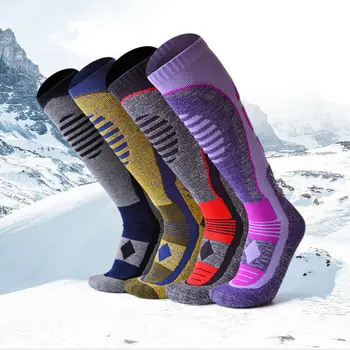 

Men Women Knee High Socks Fit For Sports Soft Thermal Padded Long Winter Ski Socks Outdoor Thick Cotton Compression Socks