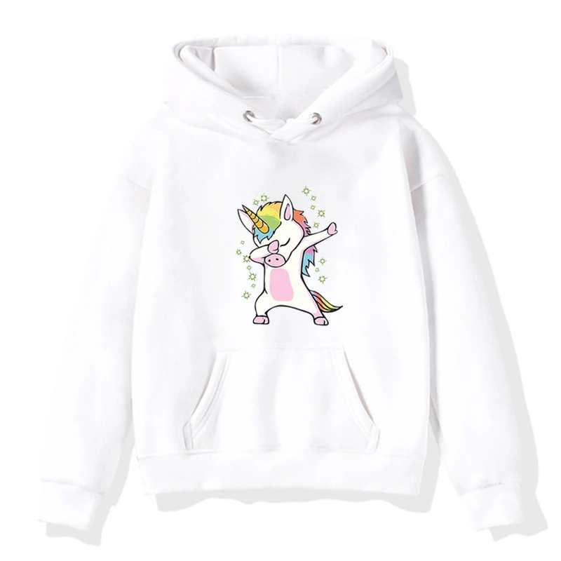 Hoodies 4 Толстовки с капюшоном для мальчиков и девочек; детские зимние плотные толстовки с единорогом; Повседневная Толстовка с капюшоном для малышей; Бархатные Топы; костюм - Цвет: Hoodies 4