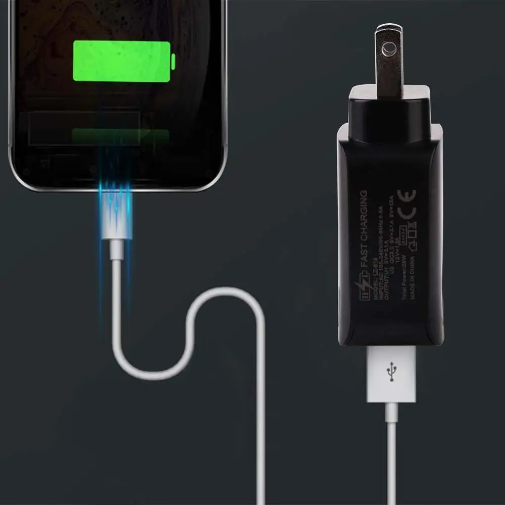 18 Вт QC 3,0 Быстрая зарядка USB зарядное устройство с светильник Быстрая зарядка мобильного телефона зарядное устройство для iPhone samsung huawei Xiaomi