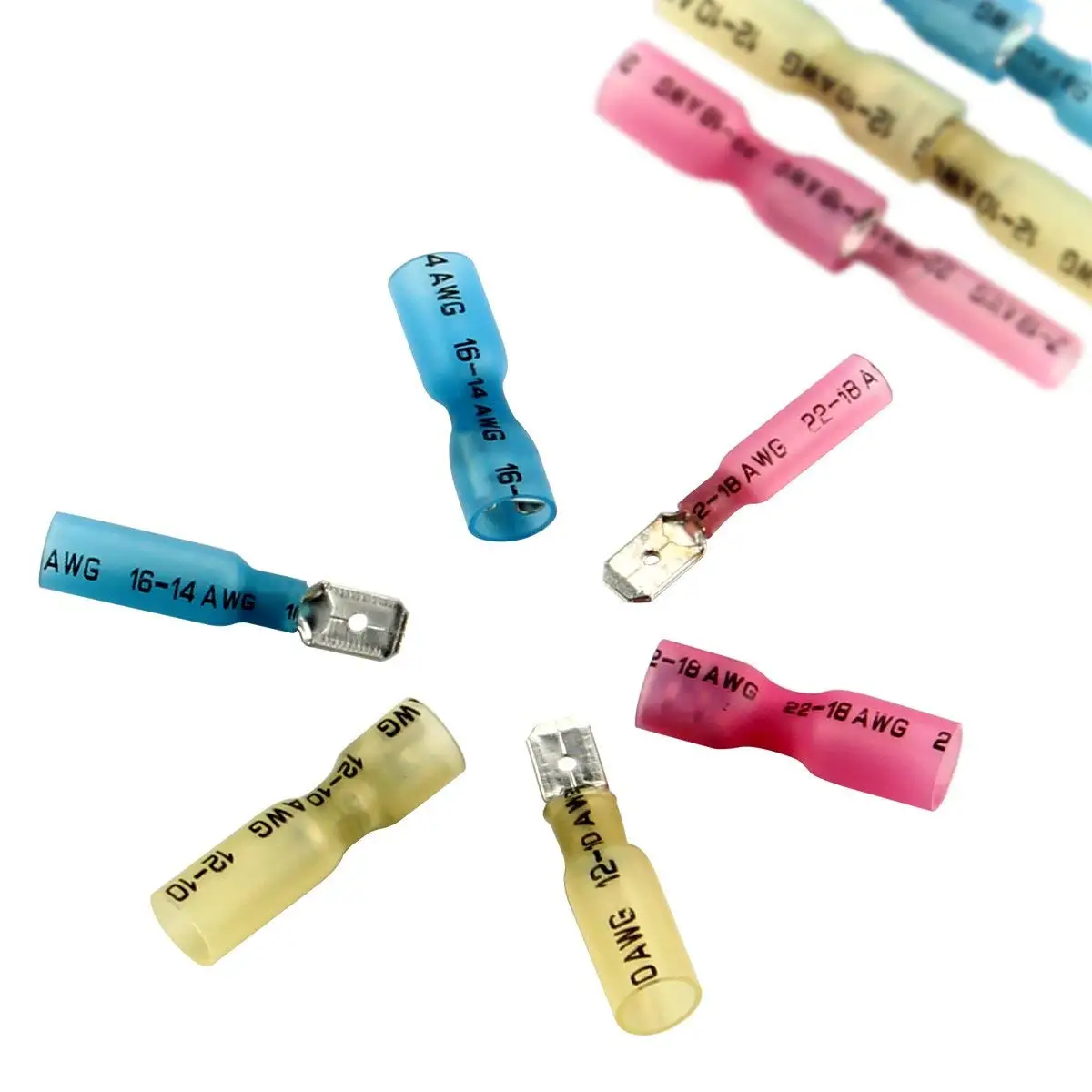 Description Picture 4 of item220PCS Waterproof Insulated Butt Wire Connector Heat Shrink Crimp Terminals Kit Male Female Electrical Cable Spade Terminal