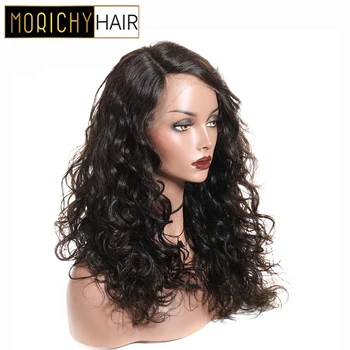 

Morichy Lace Front Wig Curly Human Hair Wig with Side Lace Part Non-Remy Brazilian Wigs with Lace Parting Natural Color
