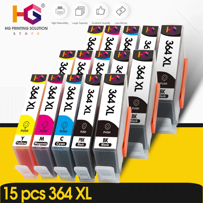 Printer Ink Cartridge 4 pcs for HP364XL HP 364 XL for HP Photosmart 5510 5515 6510 B010a B109a B209a Deskjet 3070A HP364