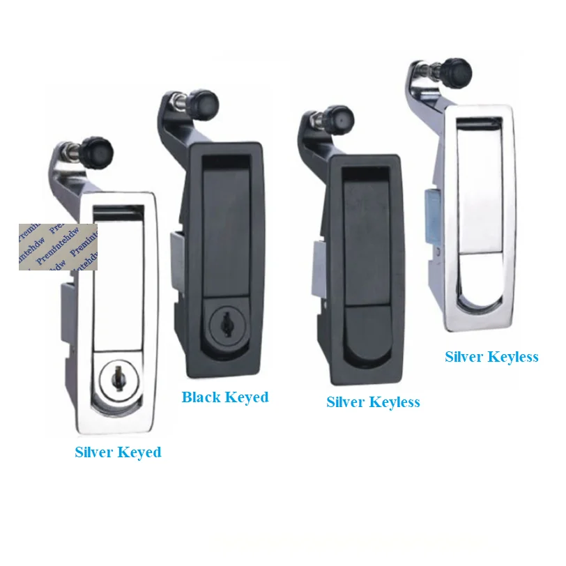 2Pcs Black Silver Flush Mount Lock With Spring Adjustable Latch Handle Industrial Equipment Toolbox Cabinet RV