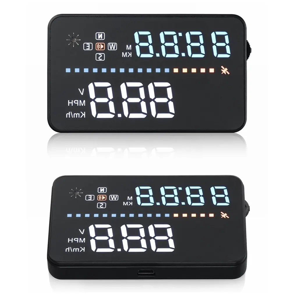 Universal 3.5" Car A3 Hud Head Up Display with OBD2 OverSpeed Warning Plug& Play Vehicle Speed Engine Speed Water Temperature