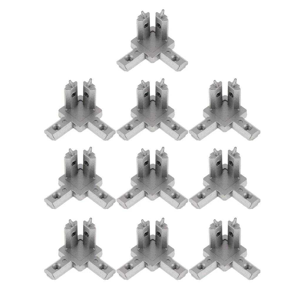 10pcs Aluminum Profile 2020 Series Extrusion 3-way Corner Joint Connector