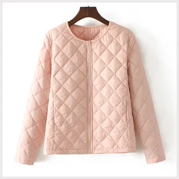 

Winter Women Cotton Jacket 2019 New Light Thin Large Size Coats Fashion Liner Down Cotton Short Coat Solid Color Parkas XIN054