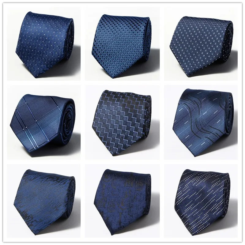 

Classic 8CM Men's Ties Solid Necktie men cravate polyester silk Formal Ties For Men Solid Striped Business Wedding party
