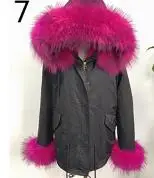 Фуксия fur parka fur womens parka jacket winter fur parka real raccoon fur coat short parka homme - Цвет: Фуксия