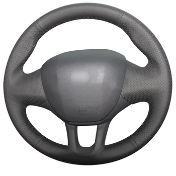 

Black Artificial Leather Car Steering Wheel Cover for Peugeot 208 2011-2019 Peugeot 2008 2013-2019