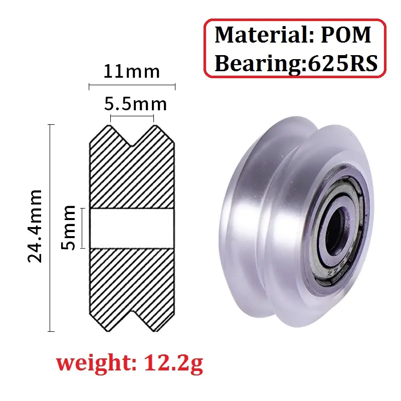 10PCS POM Plastic Wheel Bearing Pulley Small Big V-Slot Models 625ZZ 625RS MR105zz Idler Gear For 3D Printer Parts Openbuilds image 7