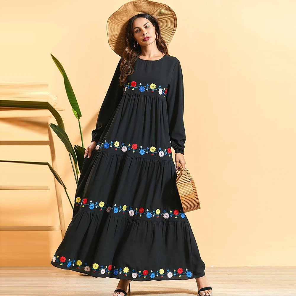 black loose maxi dress