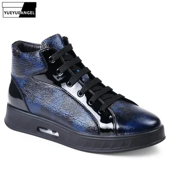 

Autumn Winter 2020 Height Increased Shoes Man Blue Camouflage Lace Up Shoes For Men High Top Mens Shoes Genuine Leather US 6-9