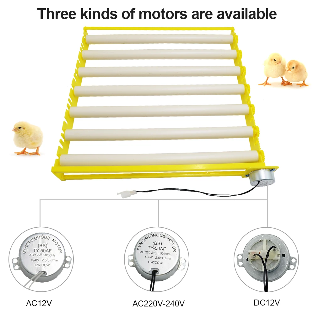 Egg Incubator 42 Bird Duck Chicken Eggs Hatching Turn Tray Poultry7 Rollers Incubation Equipment Hatching with Auto Turn Motor
