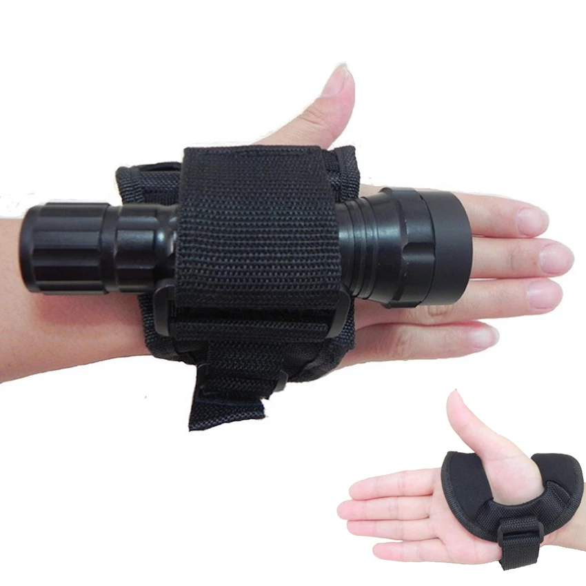 Scuba Diving Dive LED Torch Flashlight Holder Arm Mount Wrist Strap Holster Glove Hand Free for Outdoor Underwater Huntiing