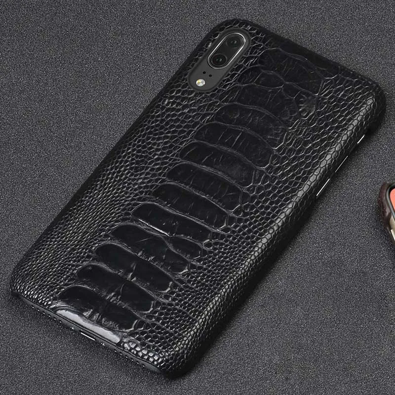Чехлы для телефонов huawei P20 P30 Lite mate 10 20 lite Pro Y6 Y9 P Smart Ostrich Foot Case для Honor 7X8X9 10 lite case - Цвет: Black