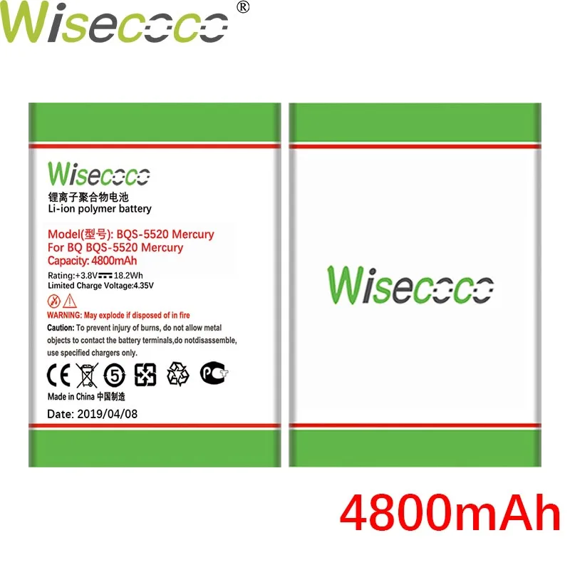 WISECOCO 4800 мАч BQ-5520 батарея для BQ BQS 5520 Меркурий телефон новейшее производство высокое качество батарея+ номер отслеживания