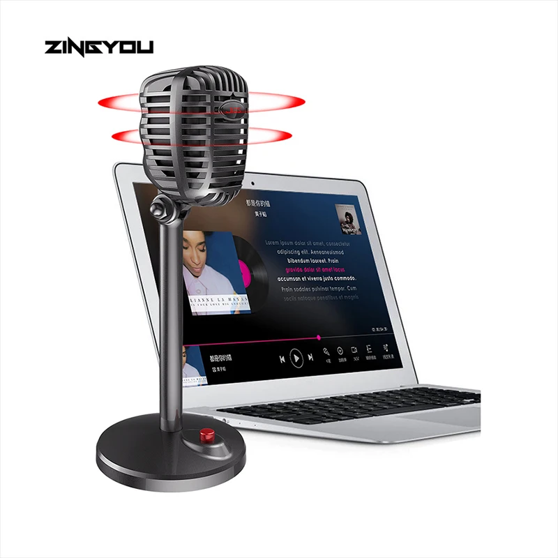

Professional Condenser Microphone For Computer PC With Stand Mini USB Studio Speech Microfone Adjustable Laptop Microphone
