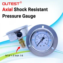 OUTEST манометр топливный воздушный измерительный прибор для компрессора 16 бар радиальный осевой металлический манометр гидравлический Тестер давления M14* 1,5 G1/4