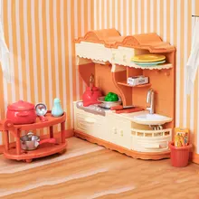 

Miniature Dollhouse Furniture Simulational Accessory Toys Girls Pretend Play DIY Assembly Kitchen Furniture Toy Cabinet For Doll
