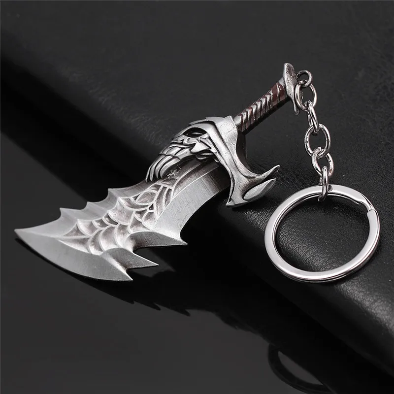 Retro God Of War 4 Kratos Sword Portachiavi Punk Ciondolo Portachiavi Gioielli Trinket Uomo Souvenir