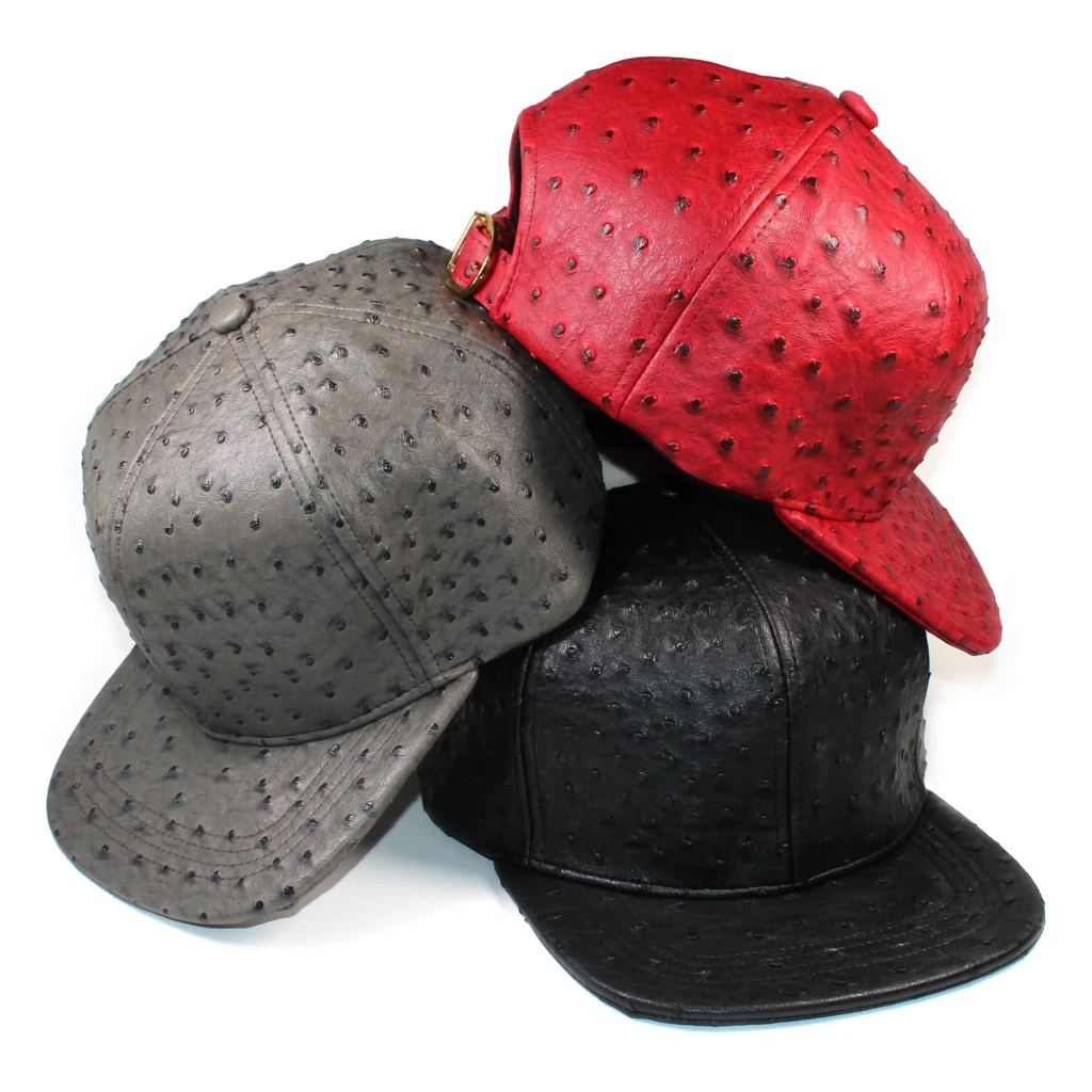 Leather Snake Skin Baseball caps Flat Brim Bones Sports Hats Casquette Outdoor Hip hop Cap for Men Women 