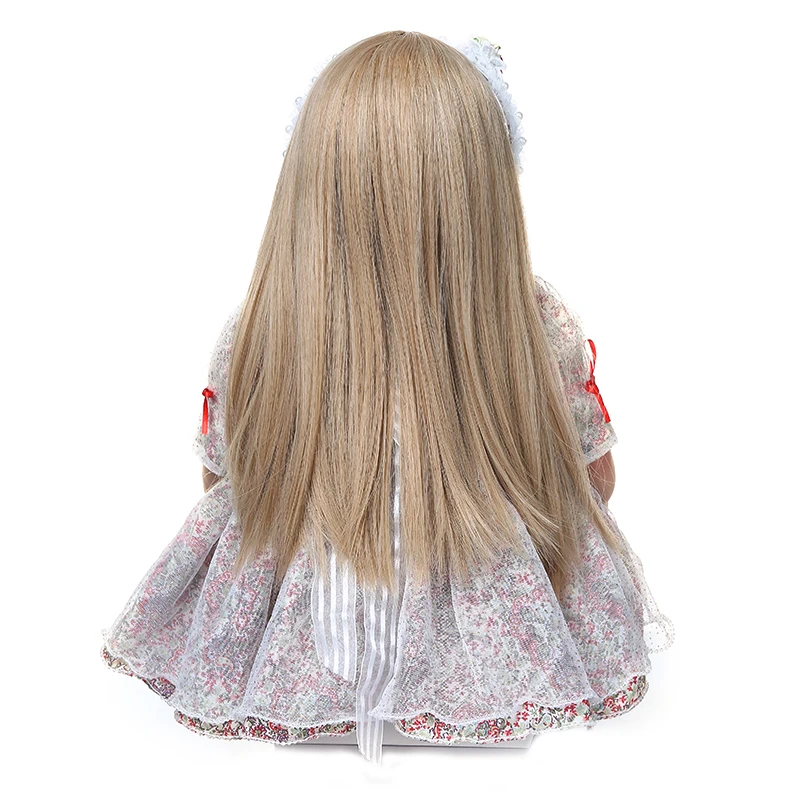 60 см. Тканевый силиконовый виниловый реборн для маленькой девочки Lifelke Reborn для маленькой принцессы, детские куклы с длинными волосами для девочек, подарок на день рождения
