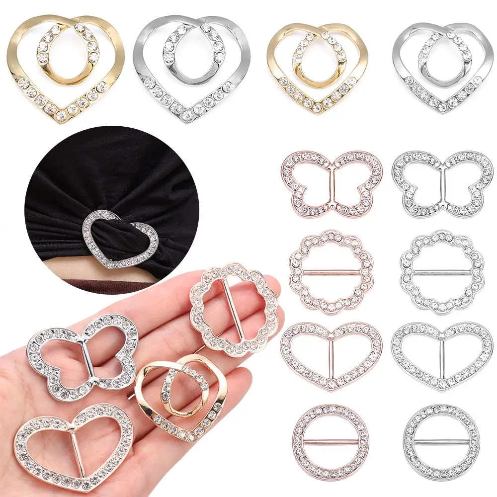 Color Heart Shape Gold Color Butterfly Shape T-Shirt Clip Buckle Round Circle Scarf Ring Decorative Buckle Ring Clip