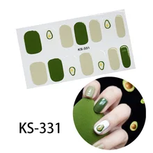 14 типсов, новые зеленые наклейки для ногтей авокадо, Модный Французский клей, полное покрытие, покрытие для ногтей, маникюр для беременных женщин и детей