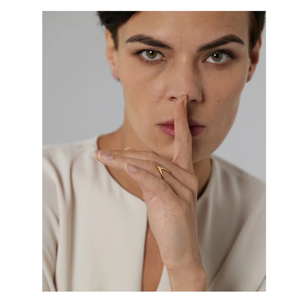Stainless Steel Gold Color Finger Rings Women Minimalist Metal Golden Finger Rings Waterproof Jewelry Gift