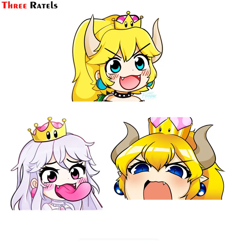 Three Ratels F111 для Super Bros Boosette и Bowsette наклейка на кузов автомобиля Pvc фигурка-стикер