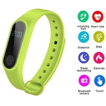 

M2 Smart Bracelet Pedometer Heart Rate Wristband Sleep Monitor Sport Smart Watch fitness Tracker With strap For IOS Android