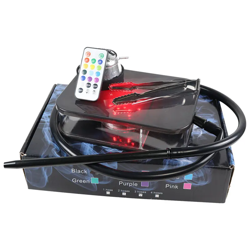 Hookah Led-Light Water-Pipe Complete Smoking with Portable for 