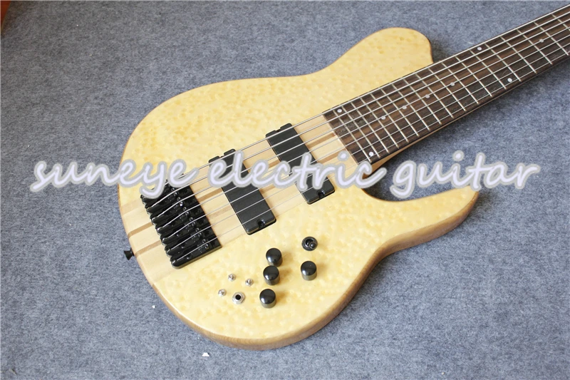 Custom Shop 7 струны электрогитары Гитара птица клен отделка Fodera шеи через гитары бас