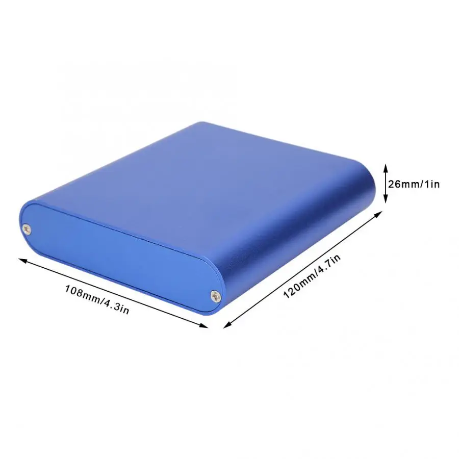 Алюминиевый Проект BoxMatte синий DIY электронный продукт теплоотвод корпус 26x108x120 мм
