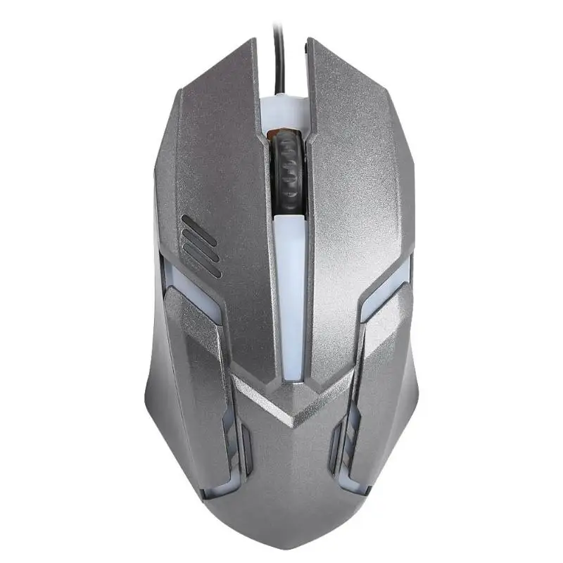 Серебристый X7 USB Проводная мышь 1200 dpi светодиодный оптическая эргономичная игровая мышь 3 кнопки компьютерные геймерские мыши с подсветкой для ноутбуков - Цвет: Серебристый