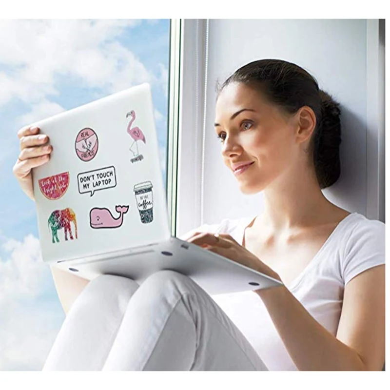 45PCS Vinyl Laptop Stickers Cute Trendy PVC Waterproof Computer Stickers VSCO Girls Decals For MacBook /HP/Huawei /Dell