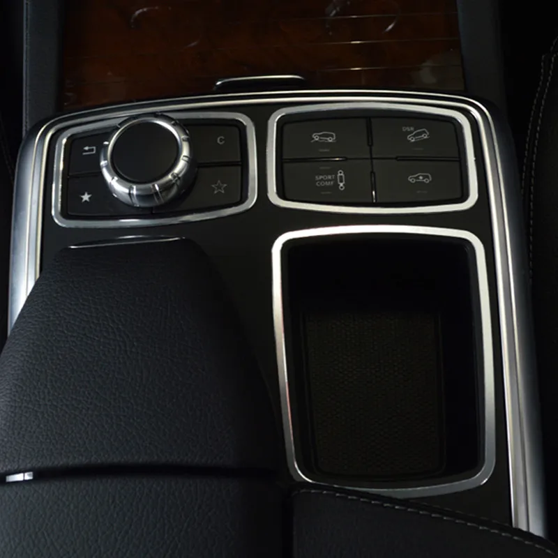 

Car Styling Center Console Multimedia Water Cup Holder Frame Decoration Sticker Trim For Mercedes Benz GLE W166 ML GL X166 320