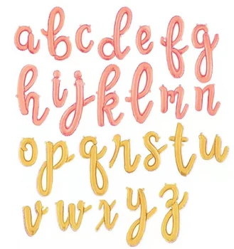 

Lowercase Letters 14" -24" tall Cursive Script Letter Balloons Custom Gold Balloon Birthday Baby Shower Party Decorations