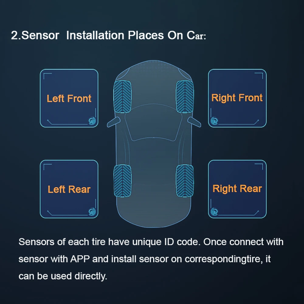 TPMS Tire Pressure Alarm system Sensor For Motorcycle/Car tpms Bluetooth 5.0 TMPS Android/IOS Tyre Pressure Monitoring System