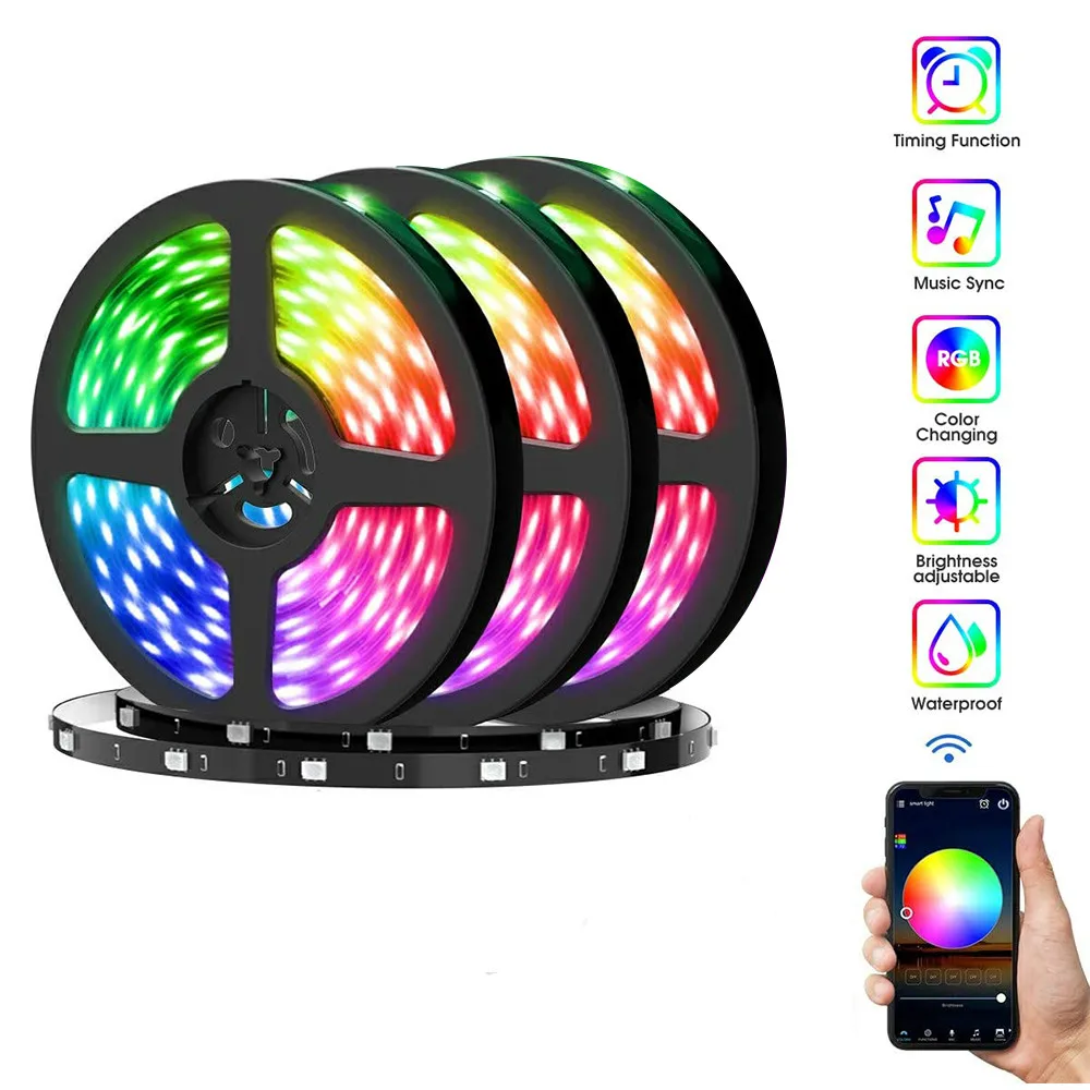 

Smart Pixel LED Light Controller,WiFi Remote Controller Professional for LED Strip Support Driver IC(DC 5-24V),for Bedroom,Party