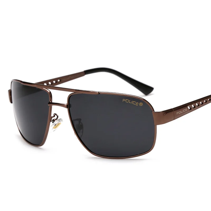 

High Quality Police sunglasses Men and Women With Logo Eyewear Large frame Double beam Driving pilot Glasses