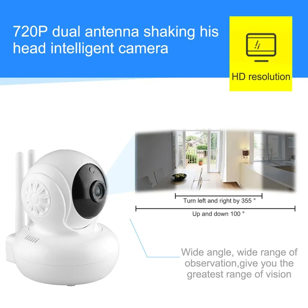 960P Wireless Wifi Network Security HD Head Shaking Smart Camera With Dual Antenna Home Indoor Alert Surveillance Device