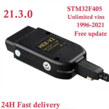Vag com hex v2 21.3 vagcom 20.12.0 hex pode relação usb para vw audi skoda assento vins ilimitados para 1996-2021