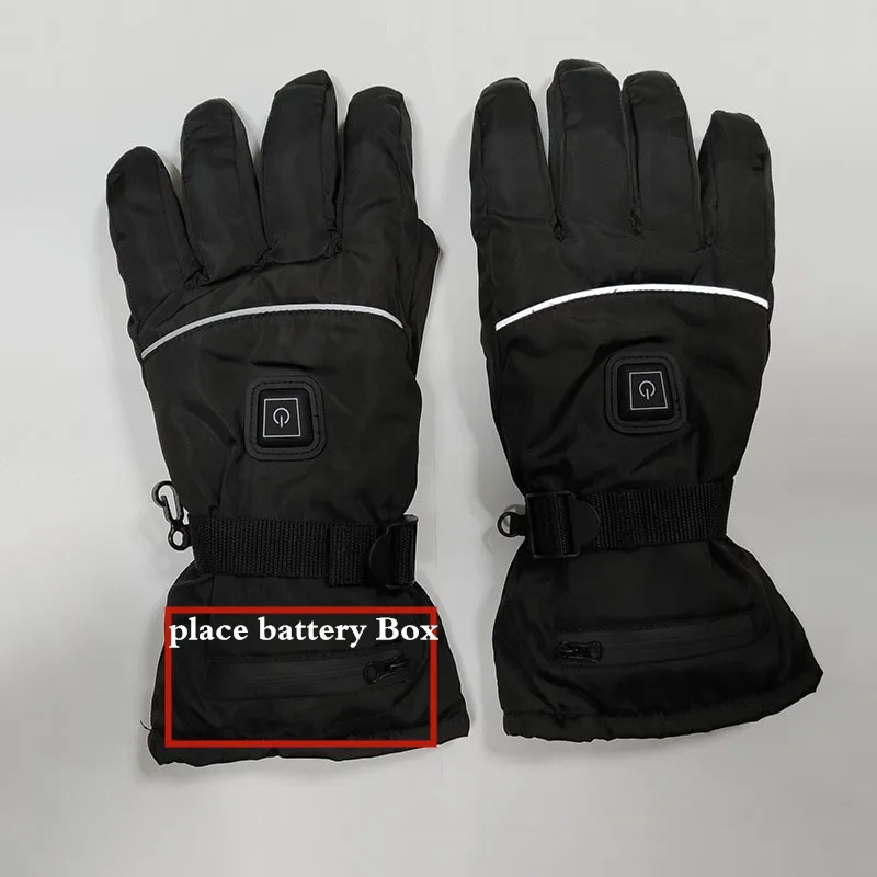 Upgrade 2 no battery Теплые Зимние перчатки для мужчин и женщин, теплые водонепроницаемые перчатки для катания на лыжах, пеших прогулок, верховой езды, толстые теплые Нескользящие перчатки с подогревом - Цвет: Upgrade 2 no battery