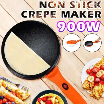 

900W 220V Non-stick Electric Crepe Pizza Maker Pancake Non-stick Griddle Baking Pan Cake Machine Kitchen Cooking Tools Crepe